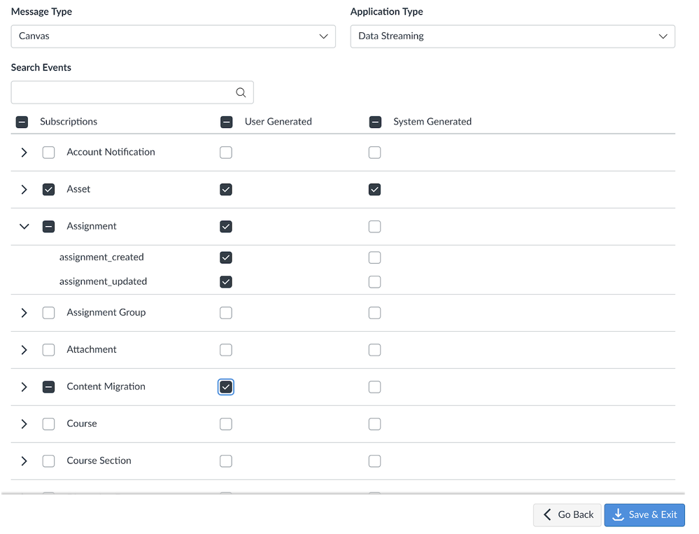 User Event Filter Examples