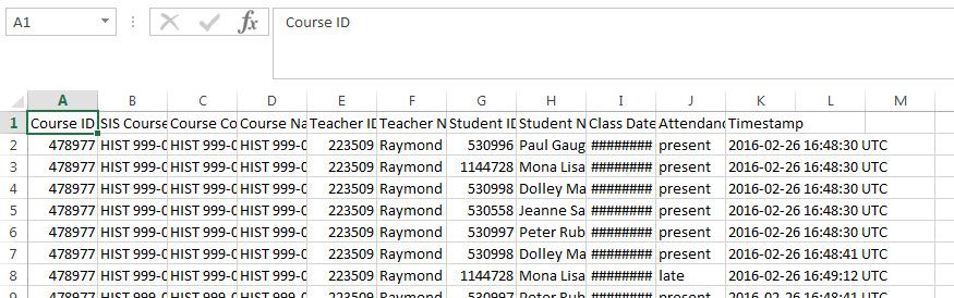 Basic CSV file in Excel