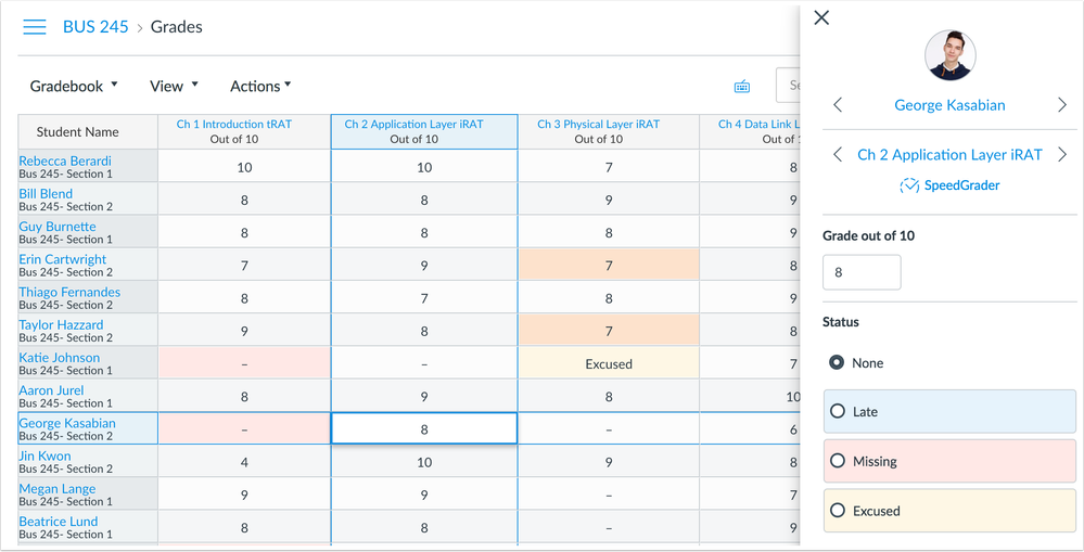 New Gradebook with Grade Detail Tray