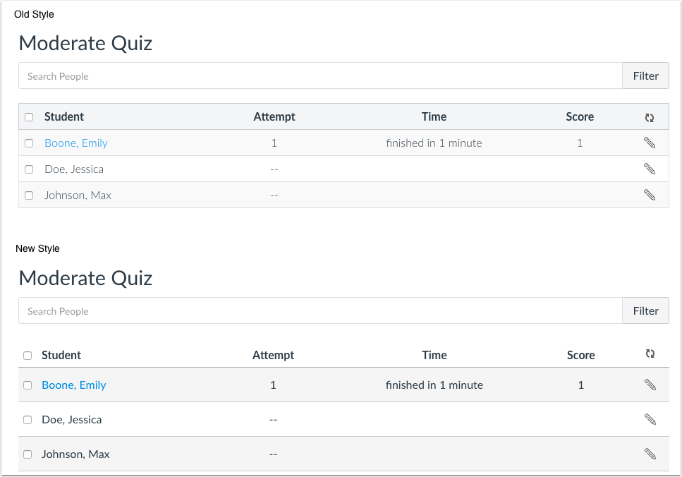 Bootstrap Style Removal and UI Change in Quiz Moderate Page