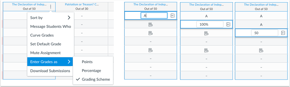 New Gradebook supports grade values in any format