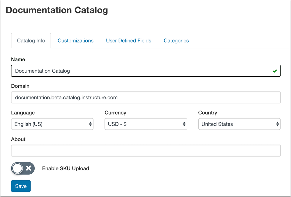 Enable SKU Upload Option