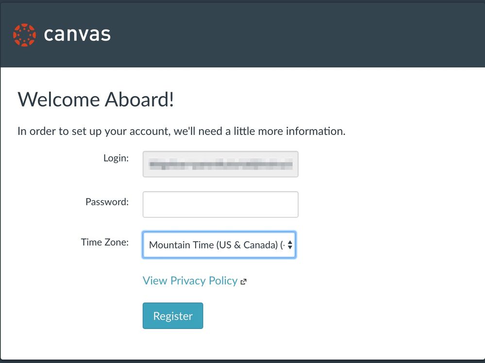 Canvas Parent Registration