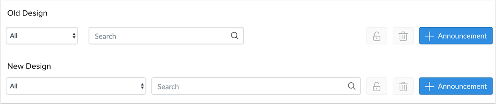 Announcements Search Bar Comparison