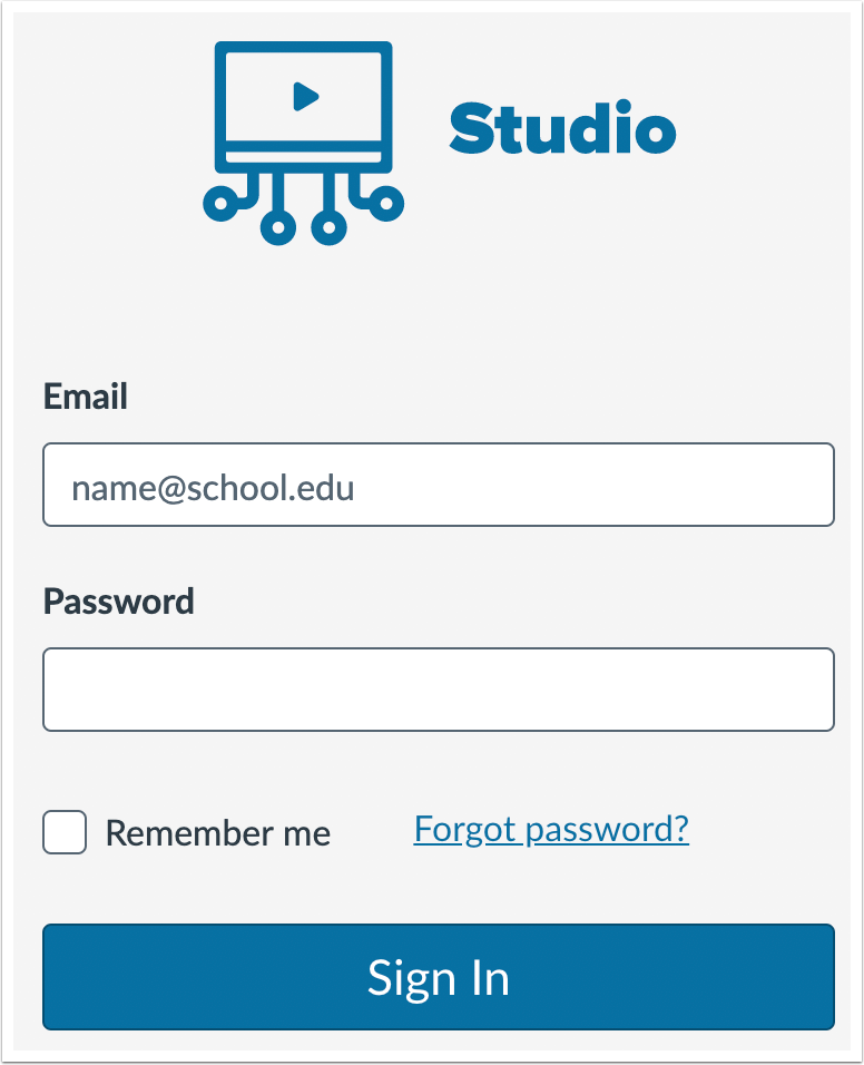 Studio Site Login Page