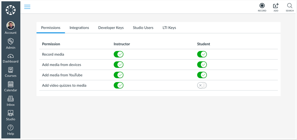 Admin Settings in Canvas