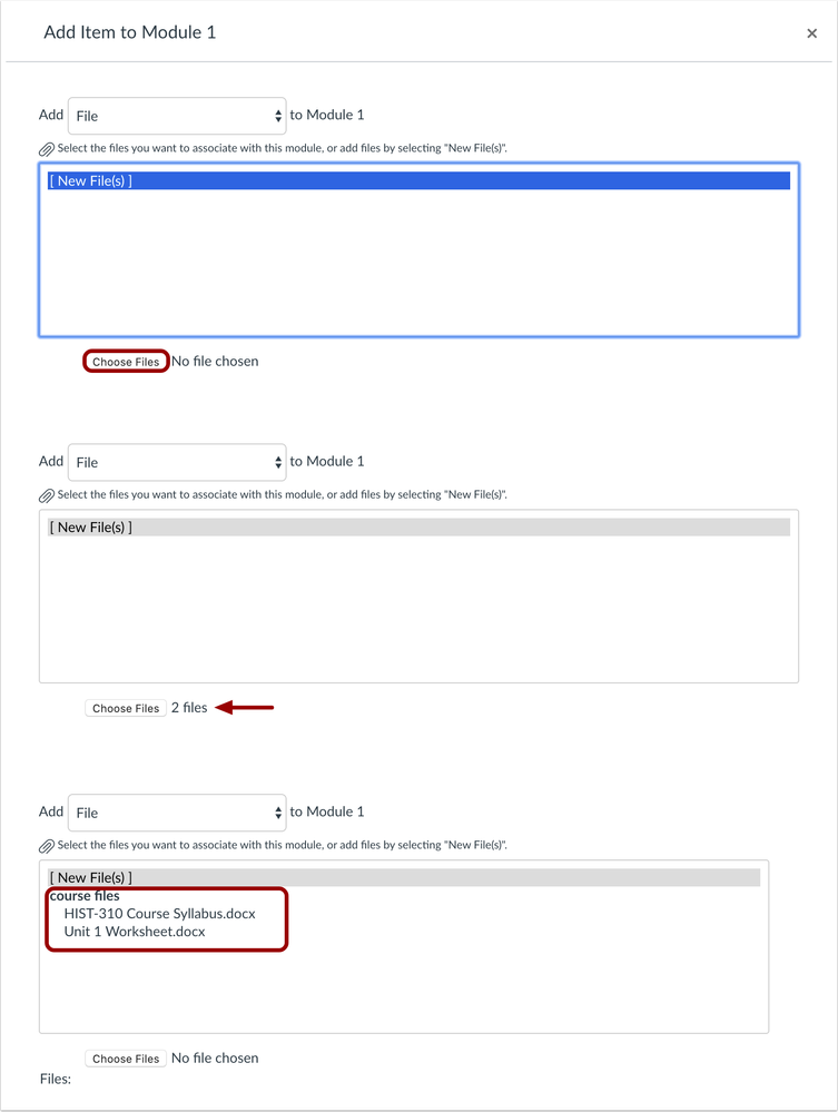 Multiple Files Uploaded in Modules