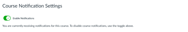 Course Notifications Settings