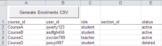 User Details CSV Simple