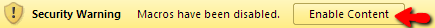 Vba Enable Macro Content