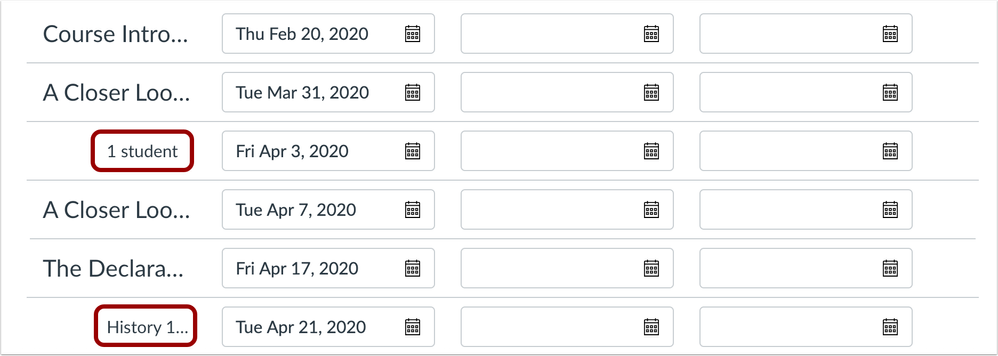 Assignments with Differentiated Due Dates