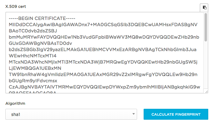 Calculate Fingerprint