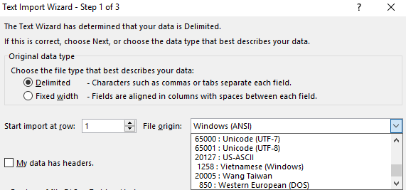 Excel 2013 Text Import Wizard