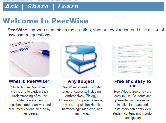 peerwise screenshot