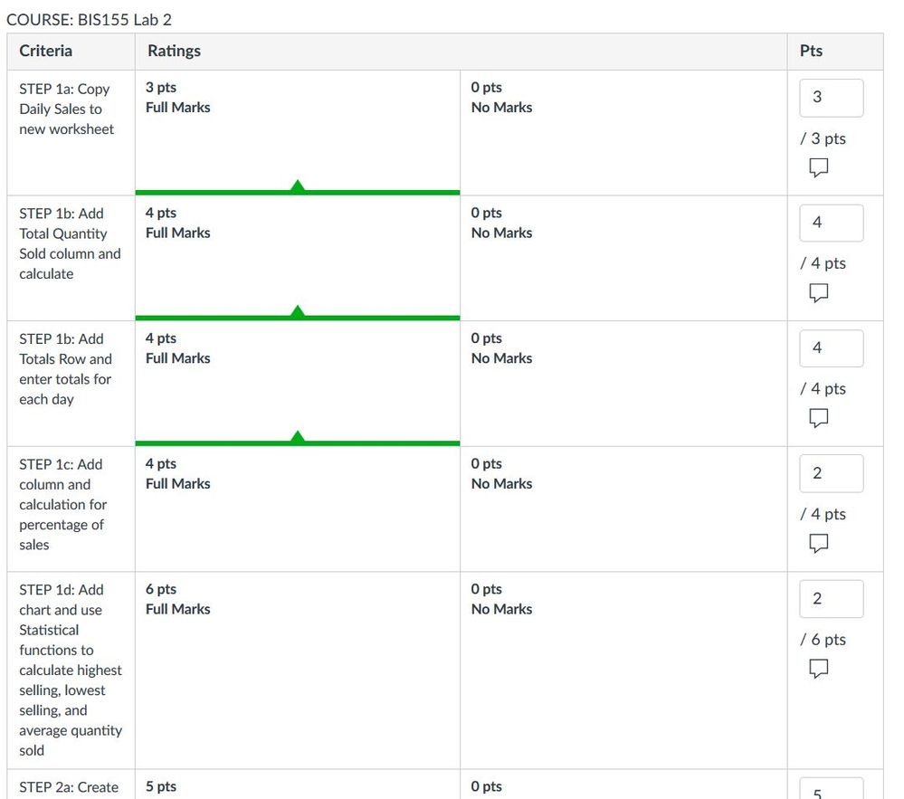 Rubric Issue