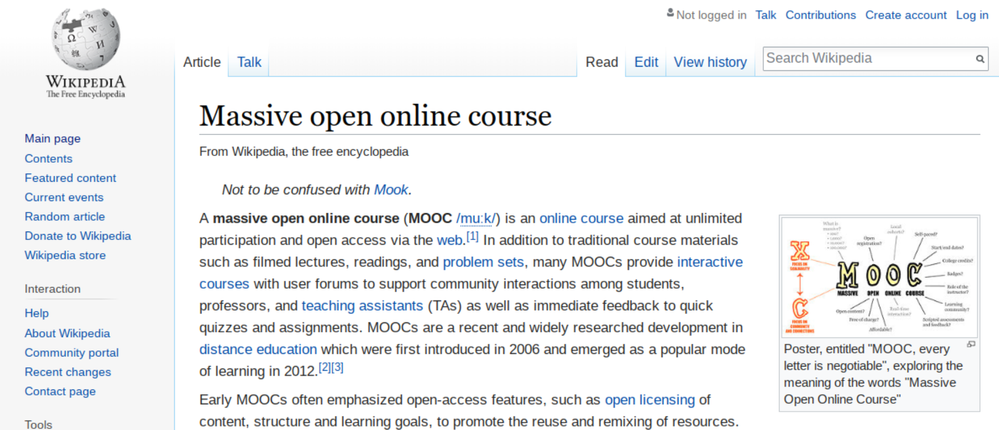 screenshot of Wikipedia article