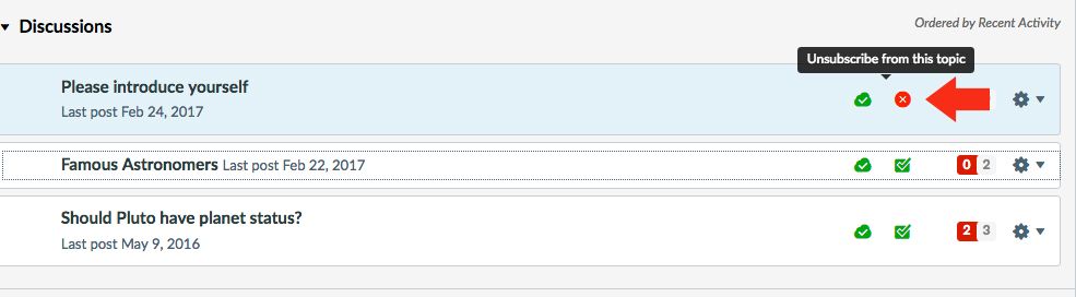unsubscribe from discussion board post