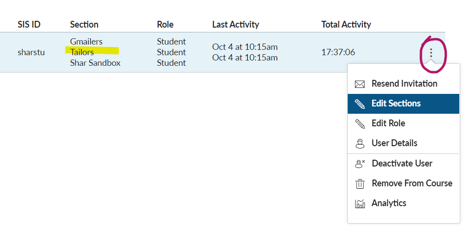 How to add a student to a section