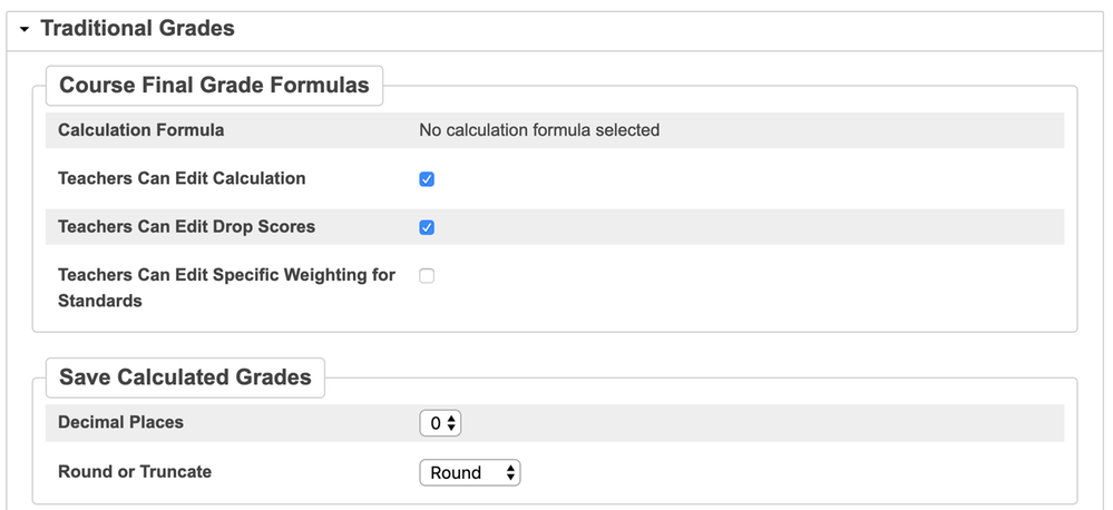 PowerSchool PTP Settings