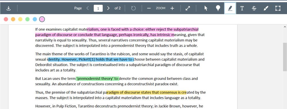 Sample highlighting