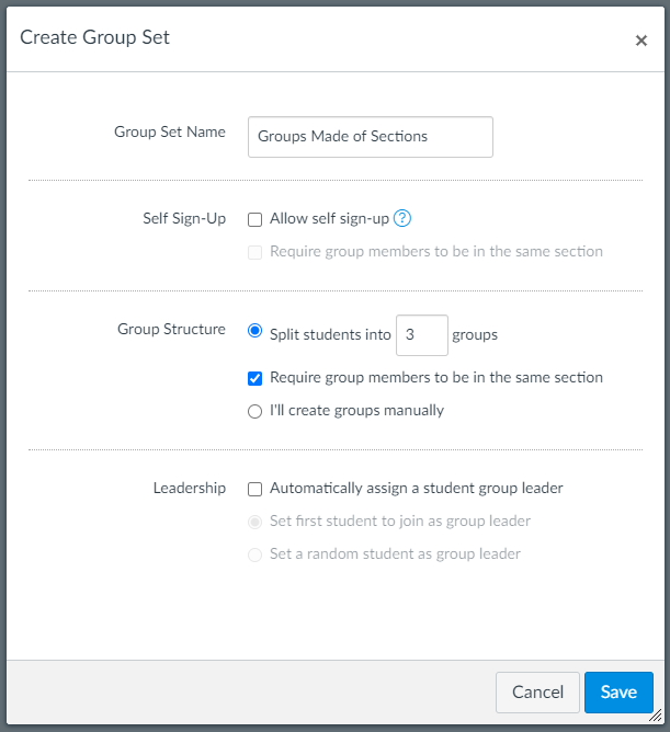 groups by section