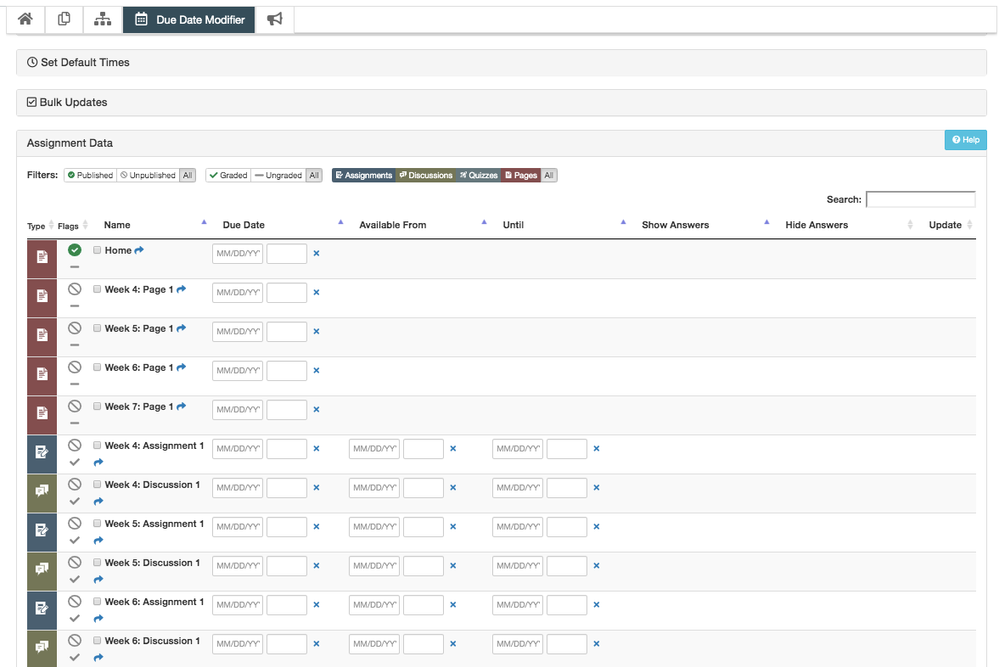 View of Cidi Labs Due Date Modifier