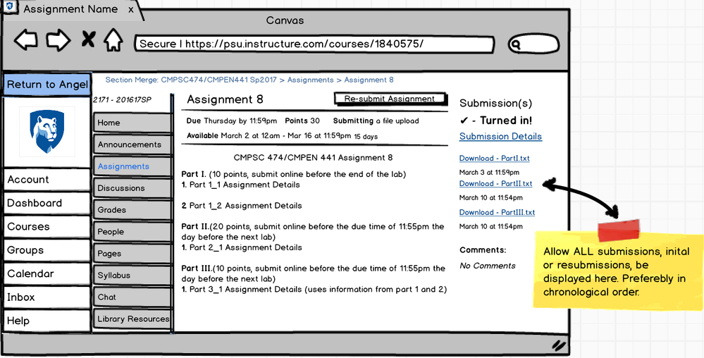 Displayed is a sample view from Penn State