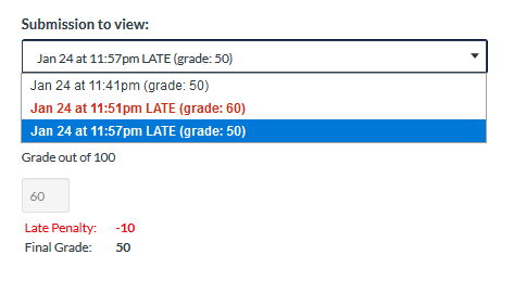 screenshot of speedgrader