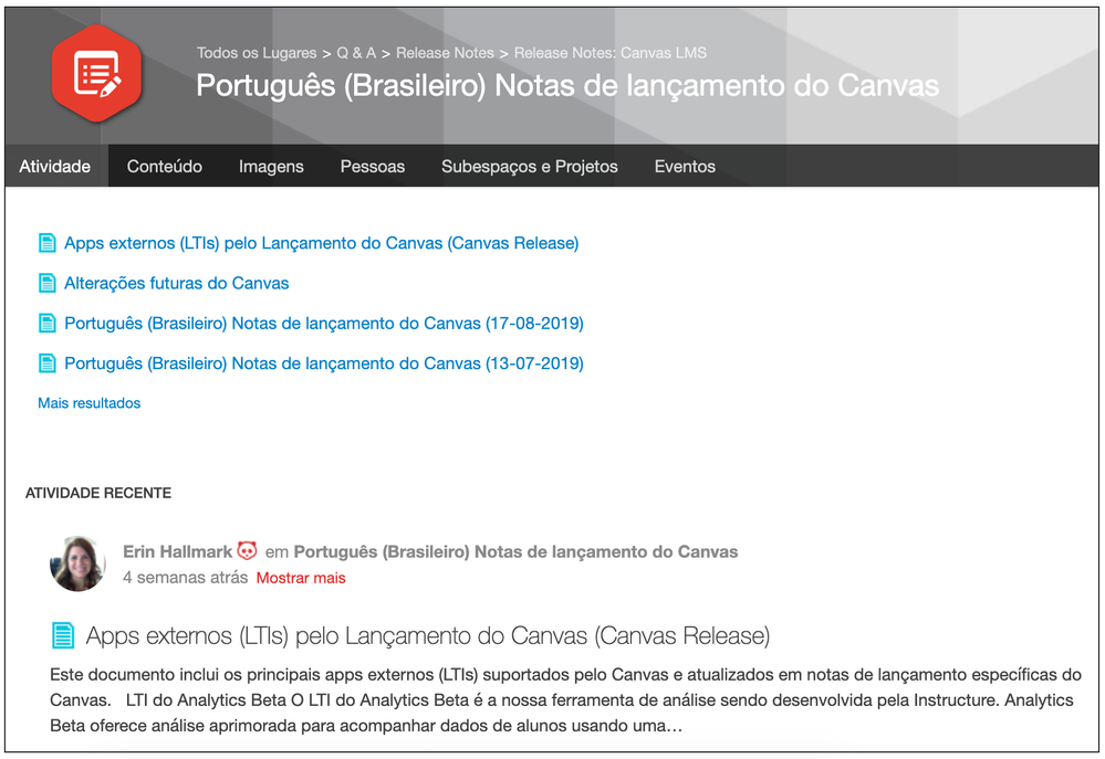 Notas de Lançamento do Canvas