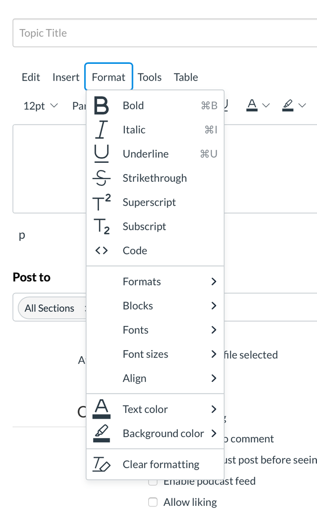 new RCE menu